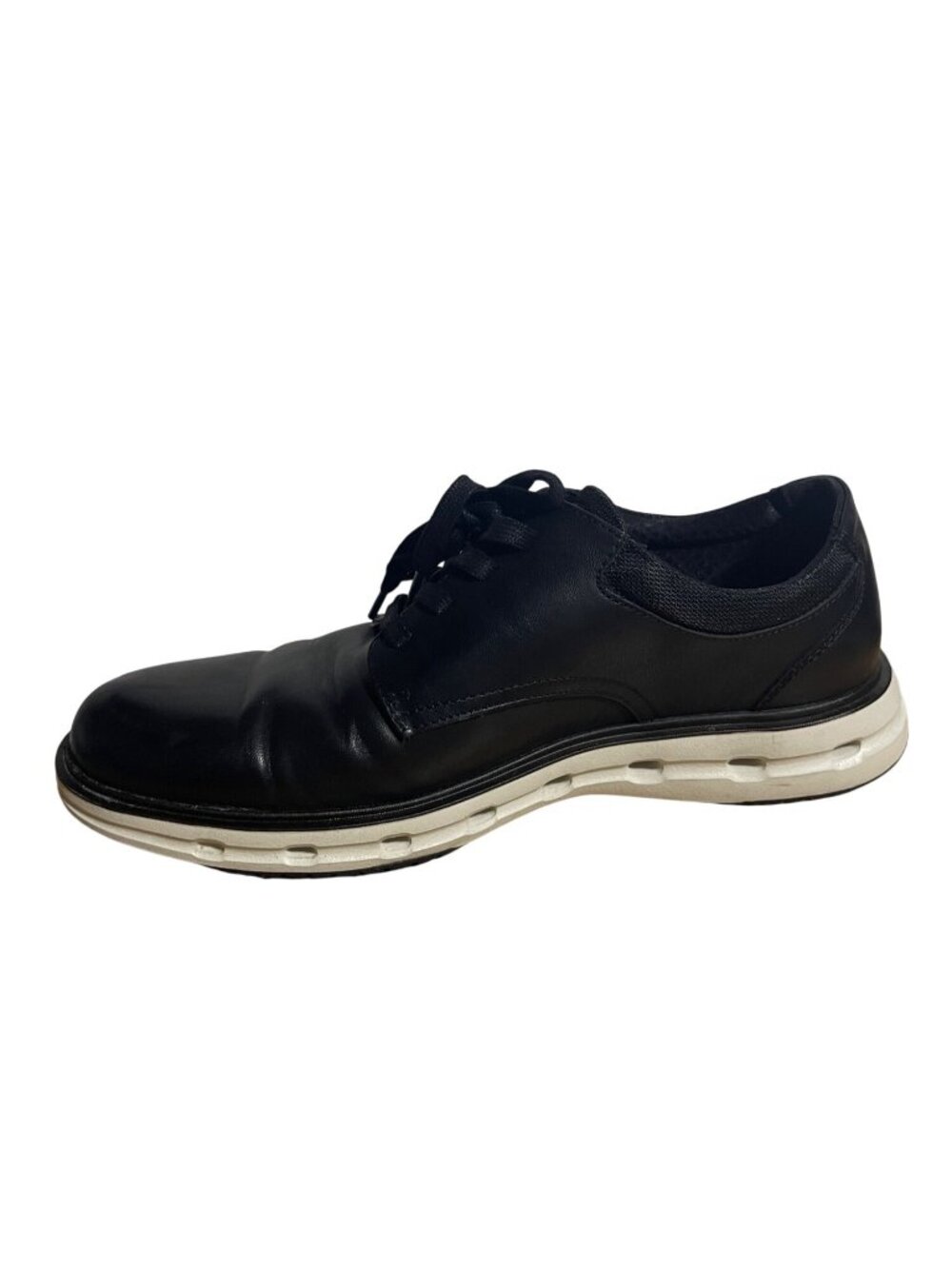Lands End Mens Black  Oxford Shoes Size 11 Lightweight Faux Leather Casual Style